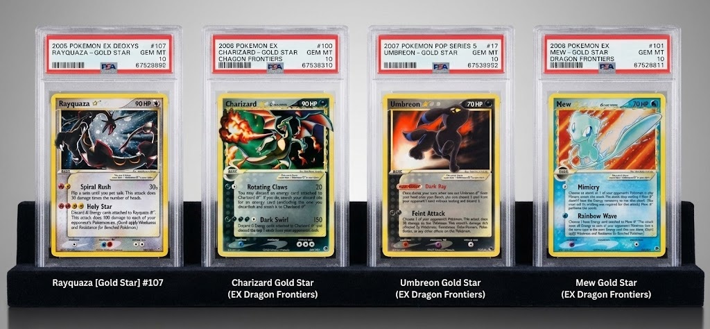 A Display of Well Preserved Pokémon Cards